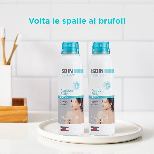 ISDIN Acniben Teen Skin Body Spray (150ml) | corpo a rapido assorbimento | Riduzione dei brufoli sul corpo