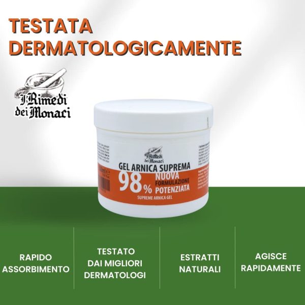 I Rimedi dei Monaci - Arnica per cavalli uso umano 98% | 500ML | Con estratti di lavanda, menta, olio di gaulteria, Vitamina E | Crema Arnica Lenitiva muscolare 100% Italiana - immagine 5