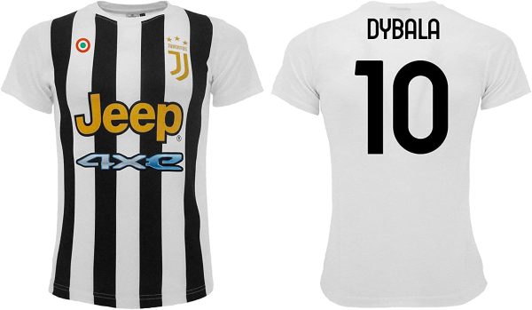 Sportbaer Maglia Calcio Paulo Dybala Stagione 2021 2022. Maglia Bianco Nera Numero 10. Prima Maglia. Replica Ufficiale autorizzata. Taglie da Adulto e da Bambino.