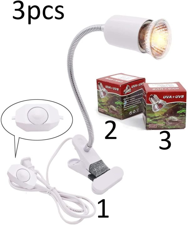 Lampada riscaldante per tartaruga acquario lampada riscaldante per rettili E27 UVA + UVB lampada hot spot per rettili acquario per rettili 25W-75W (bianco)