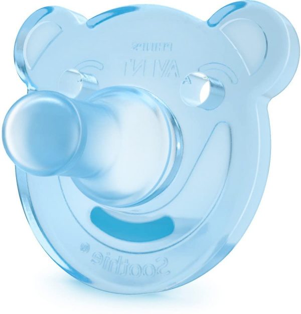 Philips Avent SCF194/01 Ciuccio Morbido Soothie 0-3M, Silicone Morbido per Favorire l'Interazione col Bambino/a, Azzurro e Verde - immagine 2