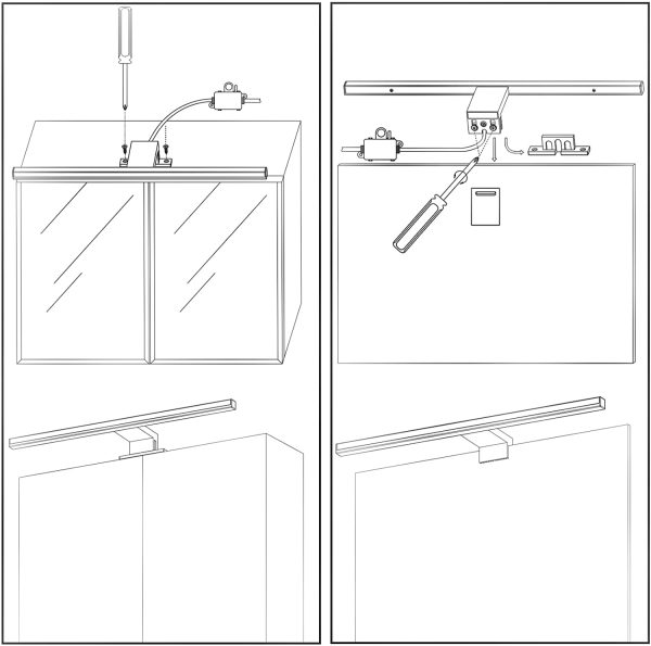 Luce Specchio Bagno Led,molto luminoso 10W 1100 lm, Lampada da Specchio Bagno, 4000k bianco naturale 230v IP44 - immagine 8