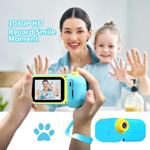 Fotocamera per Bambini Giocattolo Videocamera Digitale per Bambini Giocattolo per Bambini Schermo HD da 2.4 pollici 1080P con 32 GB TF Card Giocattoli da Regalo da 3 a 12 anni Ragazzi e Ragazze (blu)