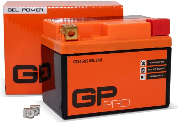 GP-PRO GTX4L-BS 12V 5Ah GEL Batteria di avviamento (simile a YTX4L-BS / YTX5L-BS) (Esente da manutenzione / Sigillato) Scooter Accumulatore - immagine 4