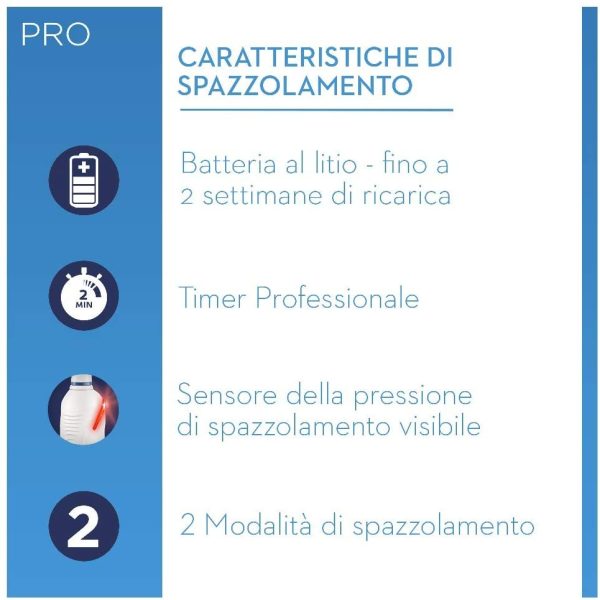 Oral-B Pro 2 2500 Spazzolino Elettrico 2 Modalit?? di Spazzolamento, 1 Testina, Batteria Litio, Idea Regalo, Design Special Edition, Bianco - immagine 5