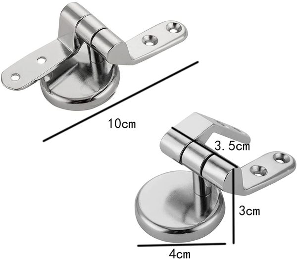 Cerniere Sedile WC Coppia, Cerniera per riparazione sedile WC, di ricambio rifinite in lega di zinco Cerniere Coprivaso, Compresi i Raccordi - immagine 2