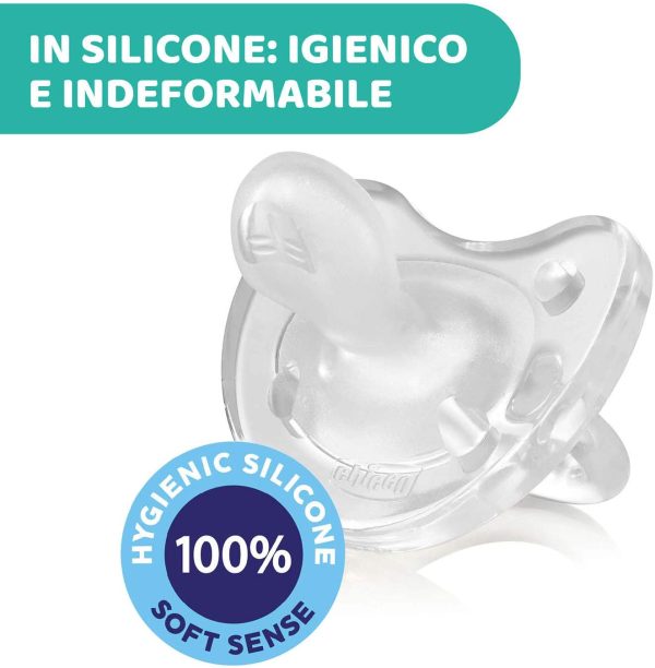 Chicco PhysioForma Ciuccio in Silicone 16-36 Mesi, 1 Pezzo - Gommotto Morbido e Delicato, Supporta la Respirazione Fisiologica e Favorisce il Corretto Sviluppo della Bocca, Trasparente - immagine 7