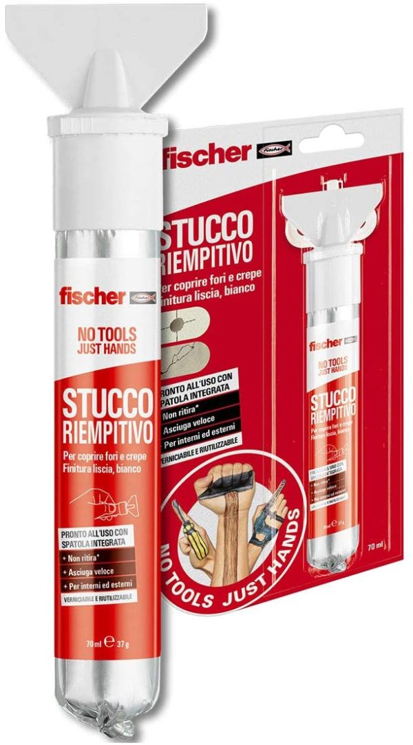 552152 - Stucco Riempitivo, in tubetto con spatola integrata, per coprire fori e crepe, finitura liscia, Colore bianco, 70 ml - immagine 5