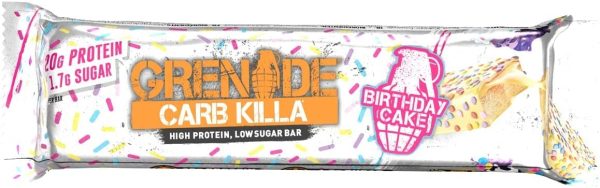 Grenade Carb Killa Barretta Proteica a Basso Contenuto di Carboidrati, 12 x 60g, Birthday Cake - immagine 6