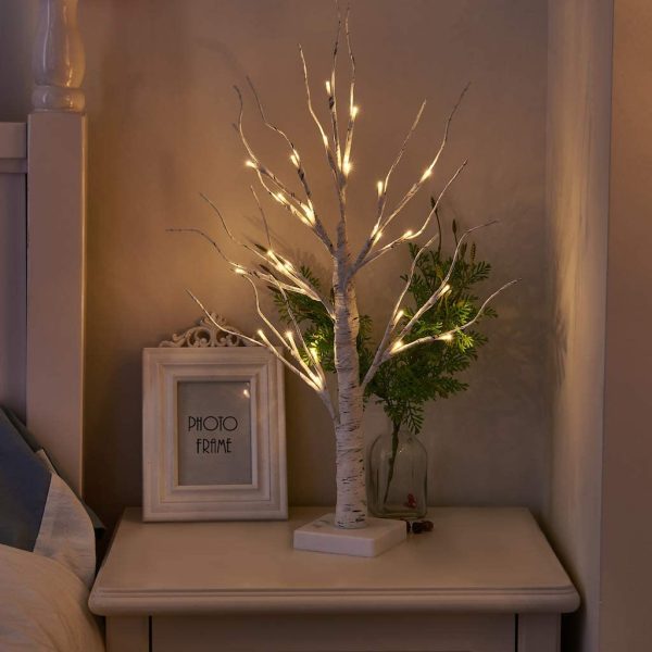 Albero di Pasqua bianco con uova colorate, albero di ramoscelli a batteria con luci, regali di Pasqua per bambini (60 cm/24 LED) - immagine 4