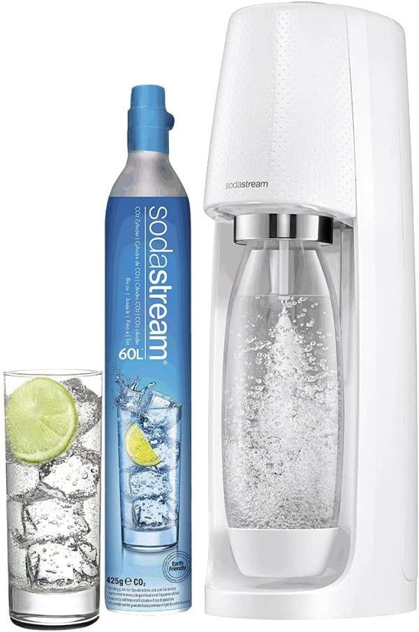 Spirit Produttore Di Acqua Frizzante, Bottiglia 1L Inclusa, Bianco, 53 Cm & Cilindro Co2 Addizionale In Licenza D'Uso, Originale Per Gasatore D'Acqua - immagine 2