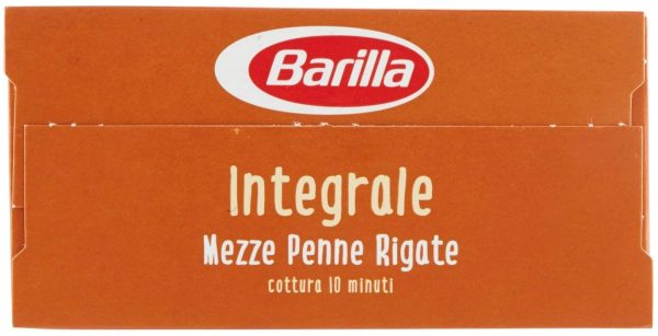 Barilla Pasta Mezze Penne Rigate Integrali, Pasta Corta di Semola Integrale di Grano Duro, Integrale, 500 g