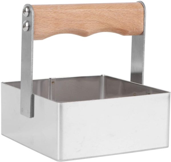 Balacoo Strumento di Apicoltura Miele Cutter Pettine Quadrato in Acciaio Inox Multifunzione A Nido d'Ape Die Cutter con Manico in Legno per Apicoltore Alimentazione - immagine 2