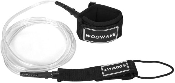 WOOWAVE SUP Leash, Premium Straight Surfing Leash 7 mm 6ft/7ft/8ft/9ft, Corda per Gambe con Polsino a sgancio rapido per tavola da Surf e Surf - immagine 5