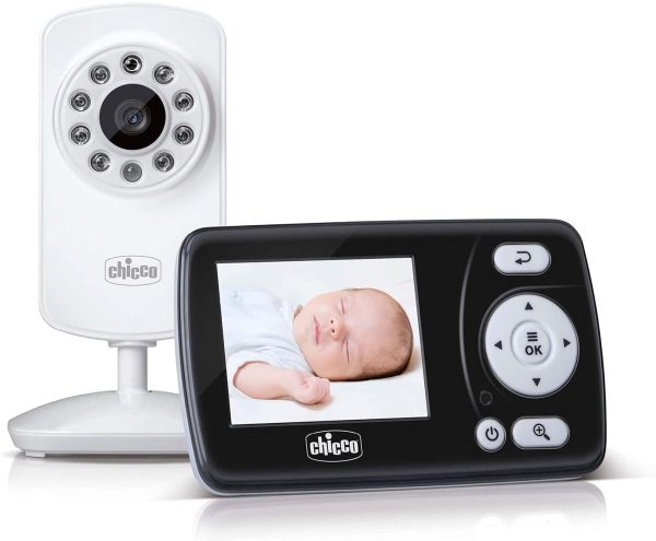 Chicco Baby Monitor Video Smart, Videocamera per Neonati e Bambini con Schermo a Colori LCD 2.4", Portata 200 m, Visione Notturna, Attivazione Vocale, Batteria a Lunga Durata