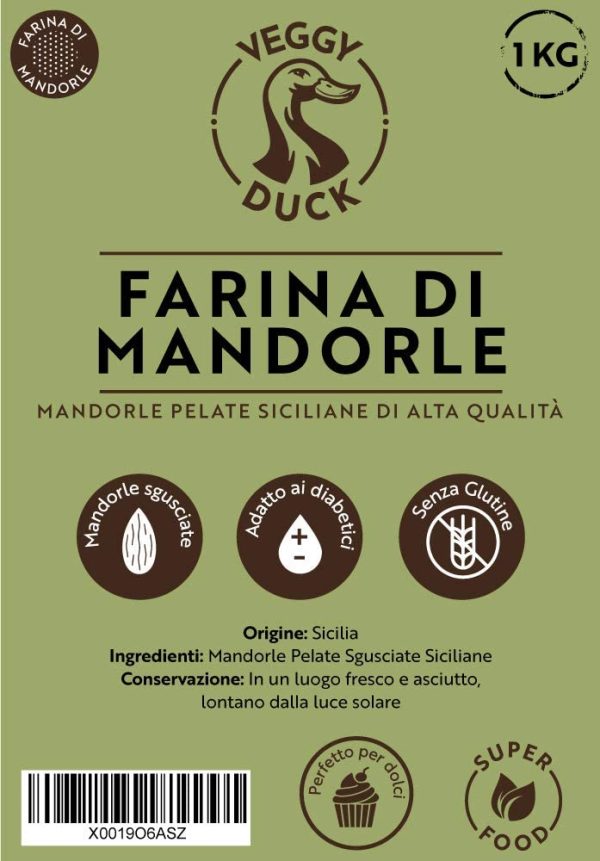 Veggy Duck - Farina di Mandorle Pelate (1Kg) | Origine Sicilia | Naturale | Senza Glutine - immagine 5