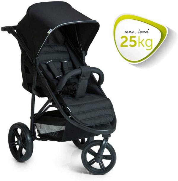 Hauck Passeggino Tre Ruote Rapid 3 per Beb?? e Bambini dalla Nascita, Posizione Nanna, Portata 25 kg, Pieghevole Compatto, Regolabile in Altezza, Grandi Ruote, Grande Cesto, Nero - immagine 2