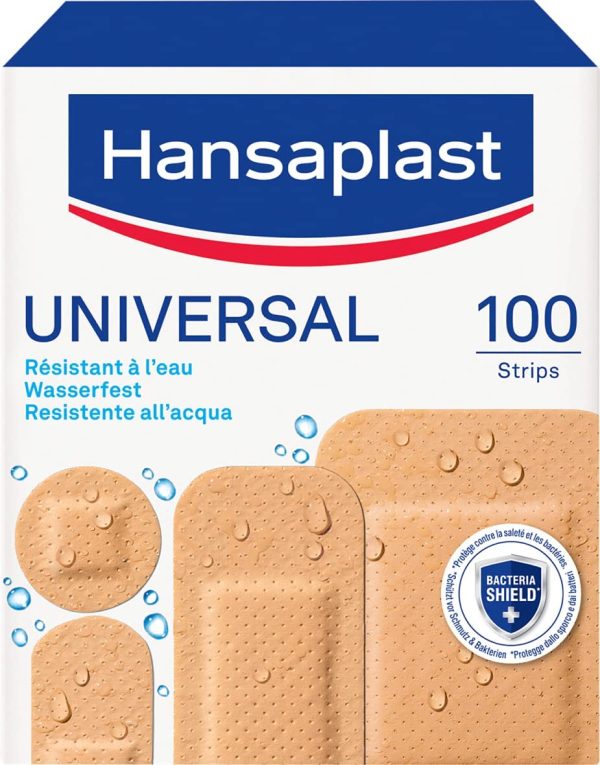 Hansaplast Cerotti Universal Assortiti 100 Pezzi, Resistente all'Acqua