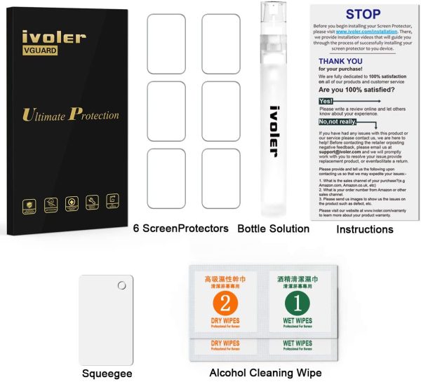 iVoler 6 Pezzi Pellicola Protettiva per Honor Band 6 / Huawei Band 6 / Huawei Band 6 PRO, Wet Applied Protezione Schermo [Bubble-Free-Riutilizzabile] HD Clear Film in TPU - immagine 2