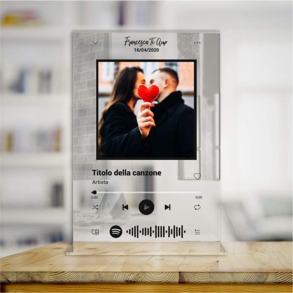 Spotify code personalizzato targa musicale personalizzata plexiglass idea regalo nome canzone artista foto compleanno fidanzati matrimonio anniversario festa mamma pap?? Natale - immagine 2