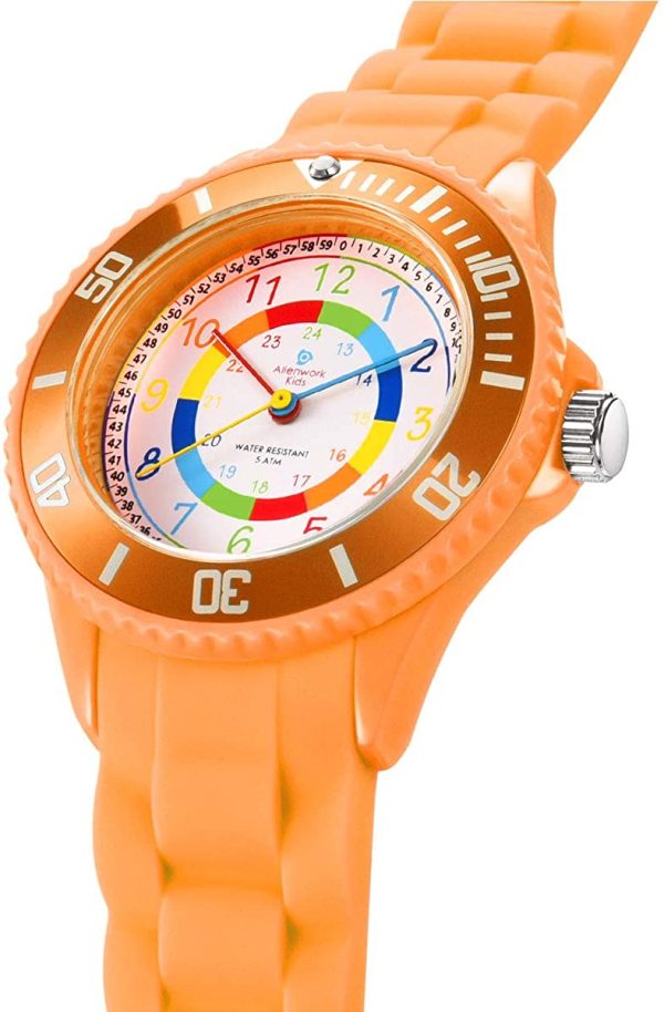 Alienwork Kids Orologio di Apprendimento Bambini Ragazzi Ragazze Tempo di Apprendimento Impermeabile 5 ATM - immagine 4