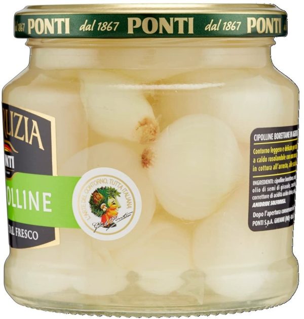 Ponti Cipolline Borettane Peperlizia, Cipolline in agrodolce barattolo da 350 g, Cipolle agrodolce come contorno per insalate, carne e pesce, Set da 6 - immagine 6