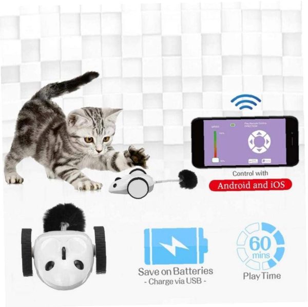 Toy Mouse 1pc Bluetooth App Rat Elettronico Sveglio di Simulazione di Rc Mouse Interactive Giocattolo 'Animale Domestico del Gatto per Universal Phone - immagine 2