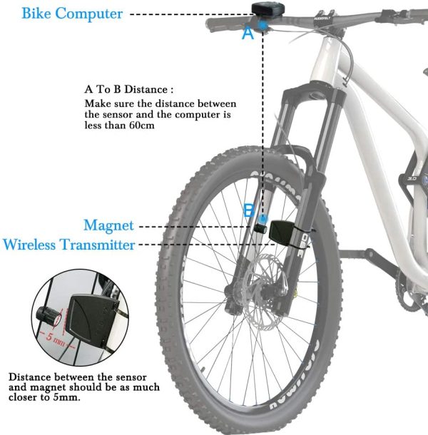 DINOKA Contachilometri Bici Senza Fili,YS Computer di Bicicletta,Impermeabile Bici Computer per Tachimetro Bici Wireless Ciclocomputer con Display Retroilluminato,la Distanza di Tracciamento,velocit?? - immagine 3