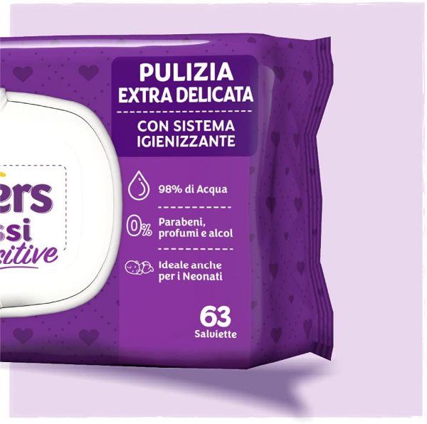 Pampers Sensitive Salviette, Formula Delicata Senza Profumazione, Ripristina il Ph della Pelle, 12 Confezioni da 63 Pezzi, 756 Salviette