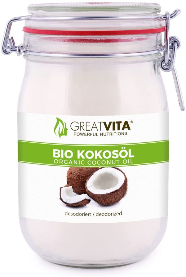 MeaVita Olio di Cocco Meavita, Insapore (Deodorato), Confezione da 1 (1X 1000 Ml) in Un Barattolo da Stiro - 1000 ml - immagine 4