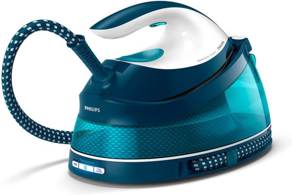 Philips PerfectCare Compact Ferro da Stiro con Caldaia - 2400W, Colpo di Vapore 400g, Pressione 6,5 Bar, Tecnologia OptimalTEMP, Serbatoio 1,5 l, Bianco/Blu (GC7844/20) - immagine 4