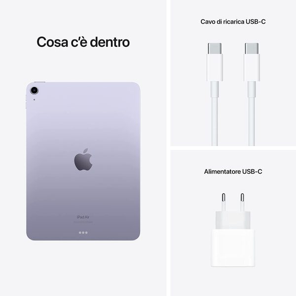 2022 Apple iPad Air (Wi-Fi, 64GB) - viola (5a Generazione) - immagine 2