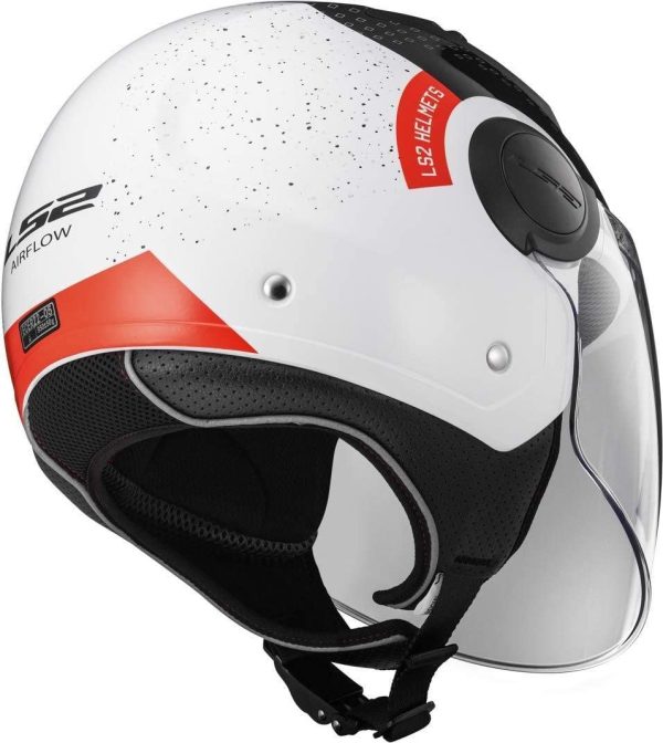 LS2 Casco Moto Of562 Airflow Condor, Bianco/Nero/Rosso, Xxs - immagine 3