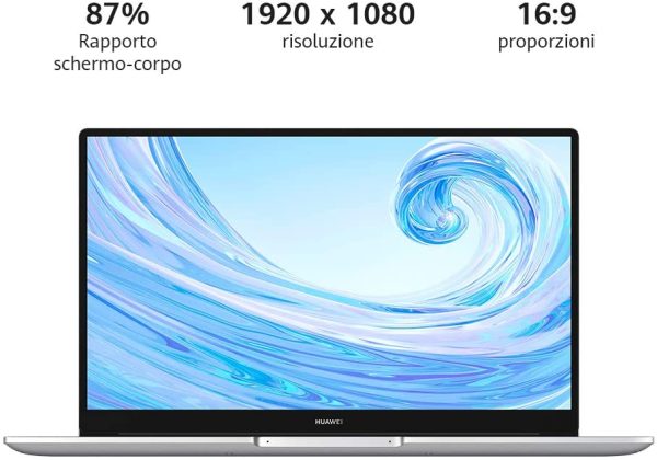 MateBook D15 Laptop, 15.6 Pollici Full View 1080P, Argento - immagine 2