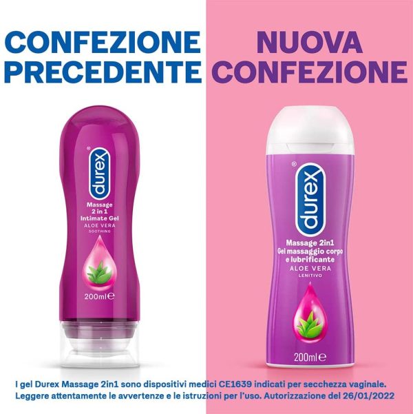 Durex Massage 2 in 1, Gel Lubrificante Intimo a Base Acqua e Gel per Massaggi, con Aloe Vera, 200ml - immagine 6