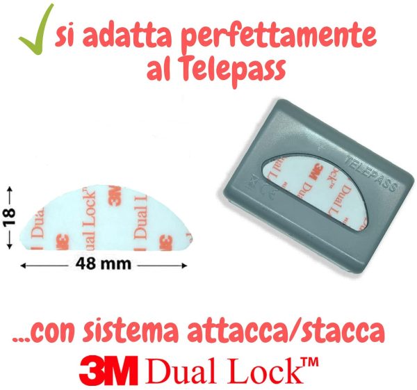 Adesivo Telepass 3M Originale Trasparente 2 Adesivi Telepass Auto Camion Camper Supporto Telepass Porta Telepass Trasparente