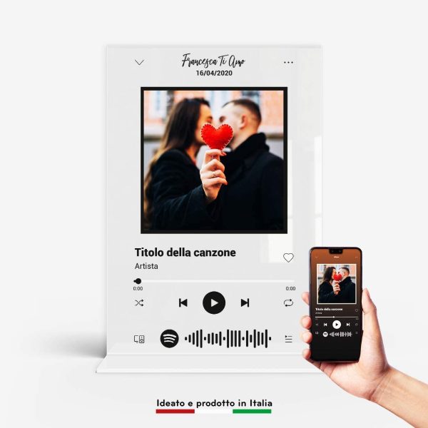 Spotify code personalizzato targa musicale personalizzata plexiglass idea regalo nome canzone artista foto compleanno fidanzati matrimonio anniversario festa mamma pap?? Natale - immagine 7