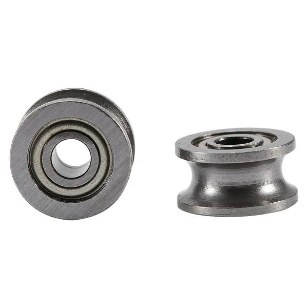 Akozon UCuscinetto a Gola 10 pz U624ZZ U Cuscinetto A Sfera Acciaio In Miniatura Guida U-groove Puleggia Rail Cuscinetto A Sfere Doppio Scudo 4 * 13 * 7mm - immagine 4