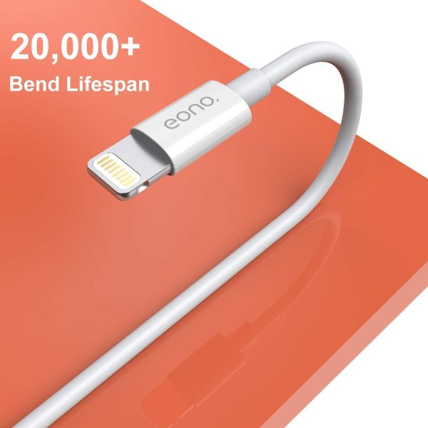 Amazon Brand - Eono Cavo per iPhone USB Lightning 1M - Certificato Apple MFi Cavo di Rapida Caricabatterie per iPhone 12 Pro Mini Pro Max 11 Pro Max Xs XR 8 7 6s 6 Plus SE 5 5s 5c-Originale Bianco - immagine 5