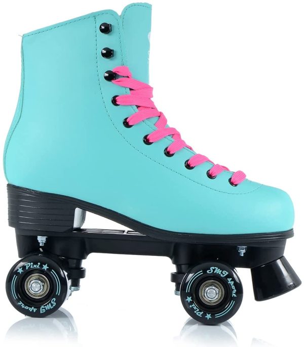 SMJ sport - Pattini classici da donna con cuscinetti a sfera ABEC7, colore verde menta, turchese, per ragazze e bambine, taglia 35, 36, 37, 38, 39, 40, 41 - immagine 4