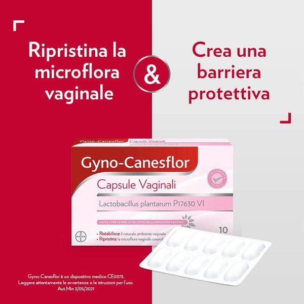 Gyno-Canesflor Probiotico Vaginale, Mantiene pH Fisiologico, 10 Capsule Vaginali - immagine 4