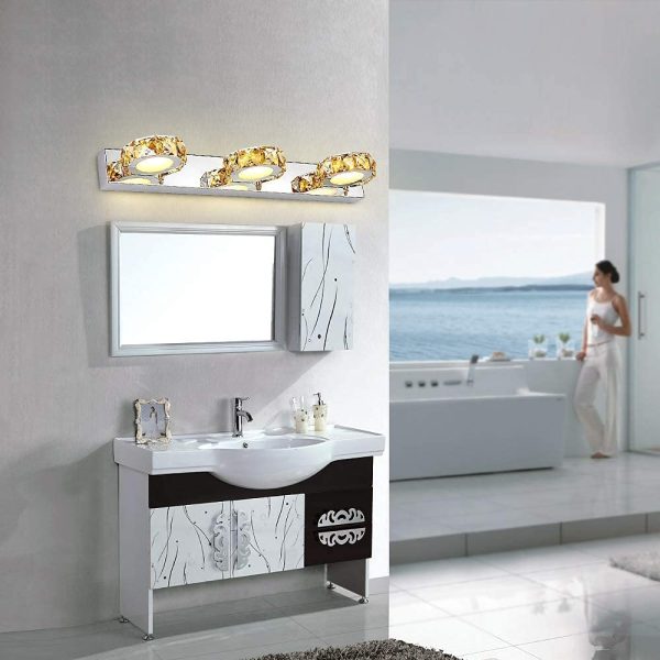 Luce da Specchio per Bagno 9W 6000k Applique Da Bagno a Led IP44 Lampade da parete impermeabili 46x5cm - immagine 2