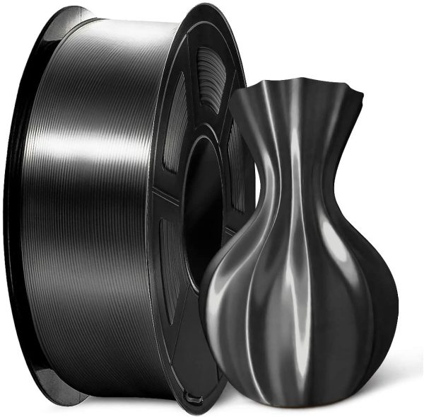 Filamento per stampante 3D in seta lucida SUNLU PLA Plus 1,75 mm, filamento in PLA+ in seta nero 1,75 +/- 0,02 mm Bobina da 1 kg per stampante 3D FDM - immagine 3