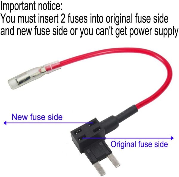 ACS 12V-24V Portafusibili a Lama con 16AWG Filo, Piccolo Dimensioni ADD-a-Circuit Fusibili Tap, con 6pcs Fusibili a Lama (3A/5A/7.5A/10A/15A/20A) e Estrattore di Fusibili (Confezione da 4) - immagine 5