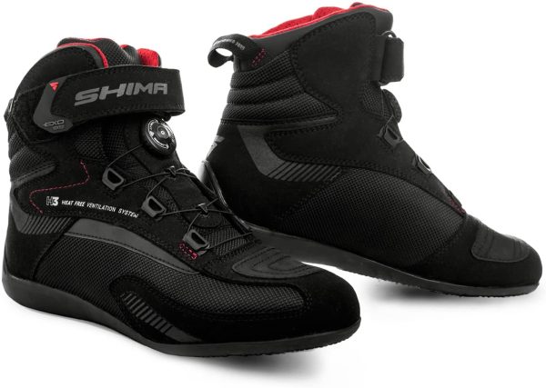 EXO Vented, Scarpe Moto Uomo; Traspirante, Rinforzate Stivali Moto Uomo con Sistema di Chiusura ATOP, Supporto alla Caviglia, Suola Antiscivolo, Impugnatura del Cambio (Nero, 41 eu) - immagine 2