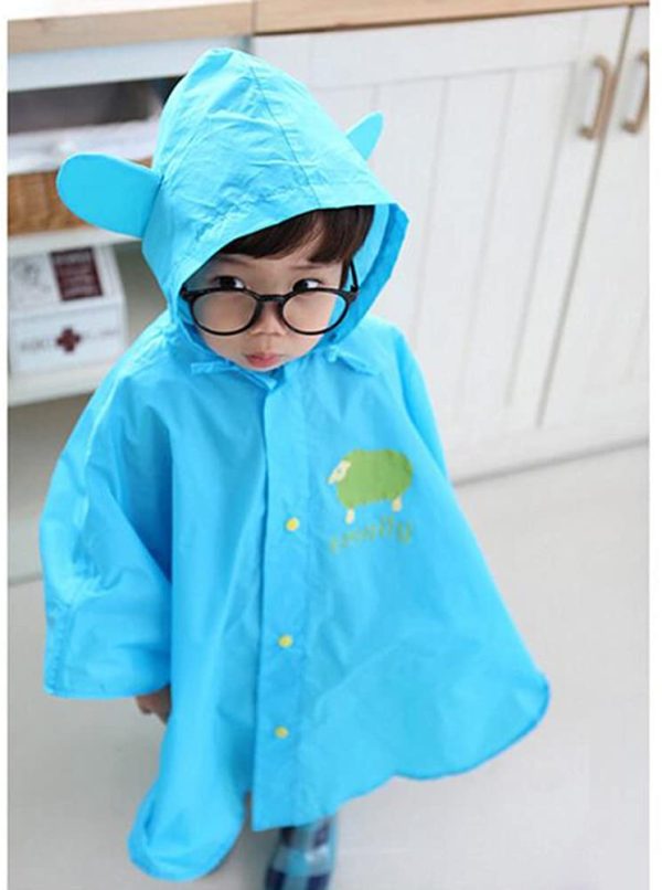 Bambino Impermeabile Poncho di Pioggia Incappucciato Mantella Antipioggia Bambina Riutilizzabile Cappotto di Pioggia Bambini Giacca da Pioggia - immagine 4