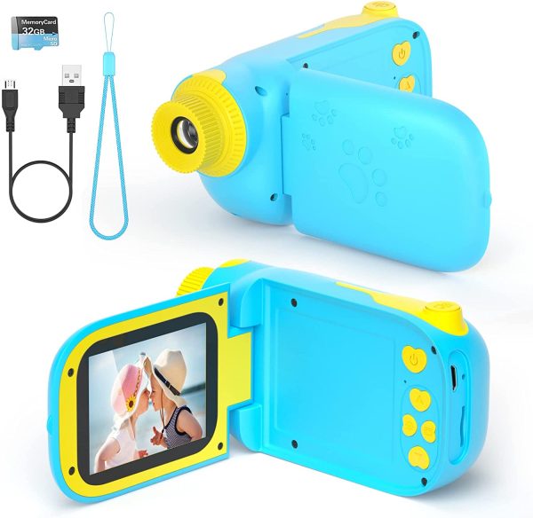 Fotocamera per Bambini Giocattolo Videocamera Digitale per Bambini Giocattolo per Bambini Schermo HD da 2.4 pollici 1080P con 32 GB TF Card Giocattoli da Regalo da 3 a 12 anni Ragazzi e Ragazze (blu) - immagine 2