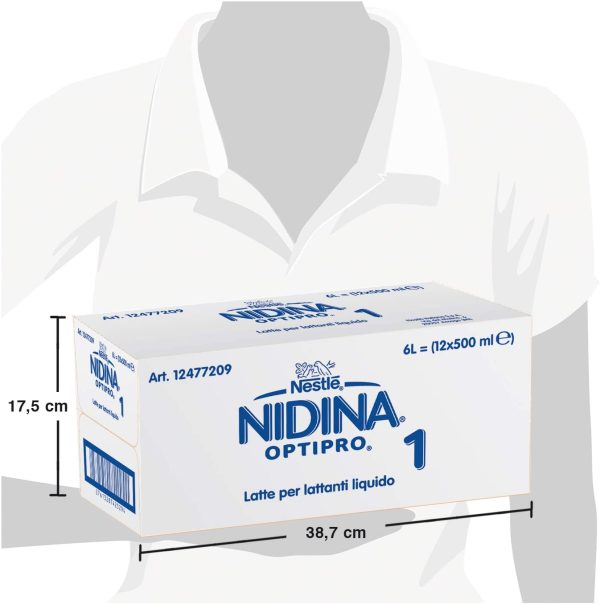 Nestl?? Nidina Optipro 1 dalla nascita Latte per lattanti liquido, 12 brick 500ml - immagine 7