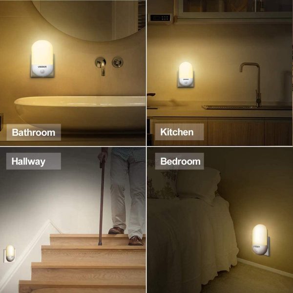 Luce Notturna LED,  [2 Pezzi] Automatiche Luce Notturna con Sensore Crepuscolare, Plug-and-Play, Luce Notturna da Presa per Camerette, Soggiorno, Scale,Corridoio, Bagno, Cucina. - immagine 6