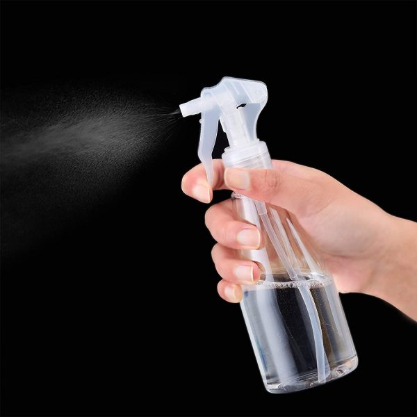 200ml Spruzzino Nebulizzatore (3 Pezzi) Spruzzini Vuoti Plastica Flacone, Spray Bottle per Acqua, Giardino, Alcool, Piante (Trasparente) - immagine 6